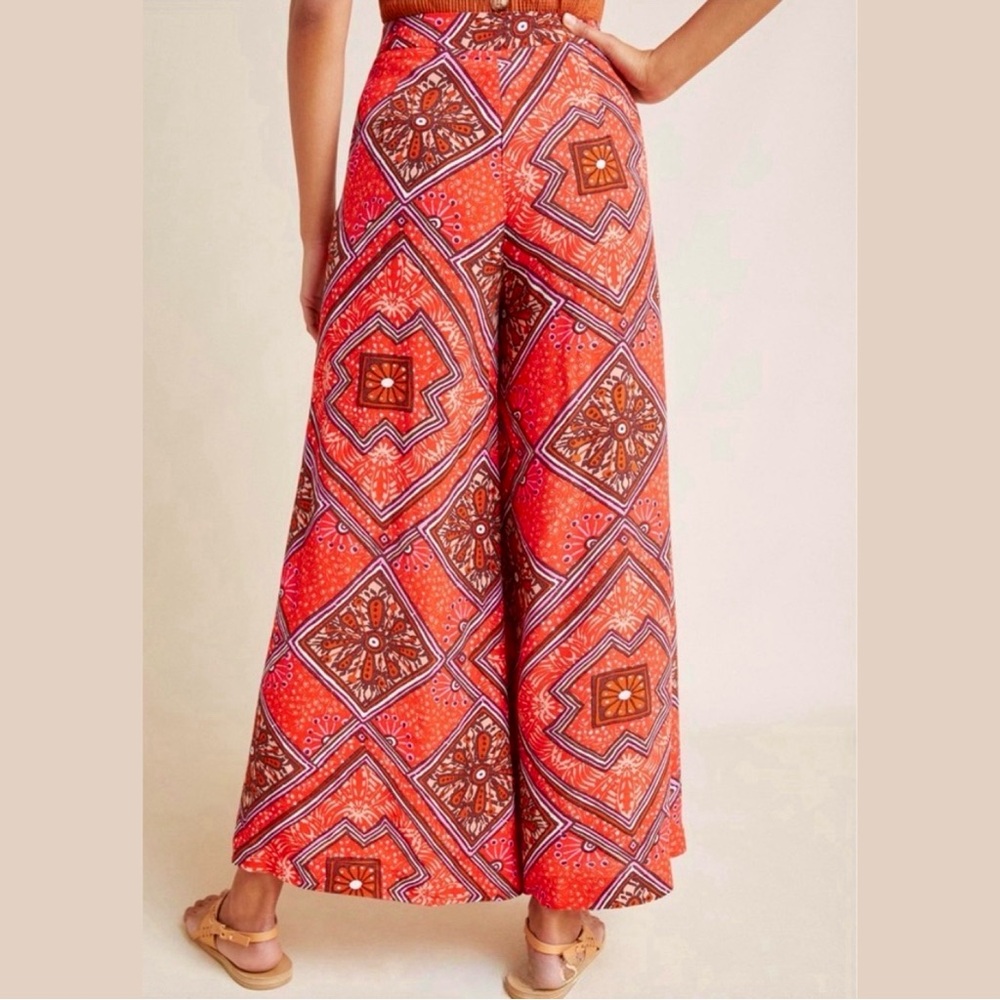 Anthropologie Skirted Wide Leg Pants Red 2 EUC - Picture 15 of 15
